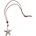 Vacation Style Starfish Acrylic Wood Bead Leather Sweater Necklace For Women view 5