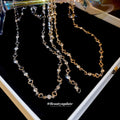 European Style Metal Rhinestone Heart Long Tassel Sweater Necklace For Women view 2