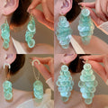 Round Shell Tassel Drop Earrings With Silver Pin, Geometric Resort Style Beach Jewelry view 3
