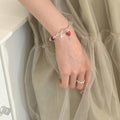 Sweet Strawberry Glass Bead Bangle Fresh Minimalist Fruit Charm Bracelet For Women view 3