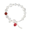 Sweet Strawberry Glass Bead Bangle Fresh Minimalist Fruit Charm Bracelet For Women view 5
