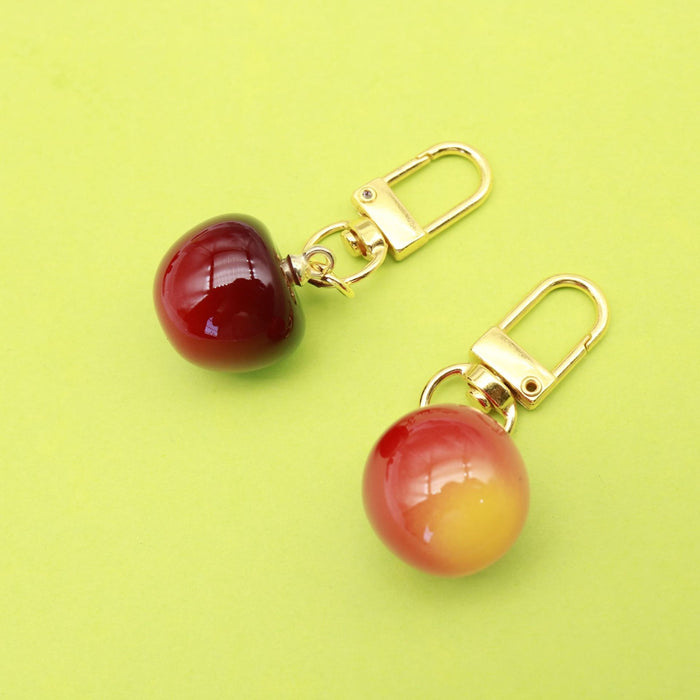 Metal 3D Cherry Keychain For Backpack Bag Charm Gift