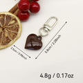 Metal Red Resin Heart Keychain Bag Charm Gift view 2