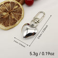 Metal Silver Heart Keychain For Cute Bag Charm Gift view 2