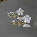 Light Luxury Copper Zircon Flower Waterdrop Tassel Drop Earrings For Women view 2
