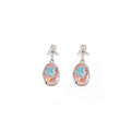 Elegant Vintage French Monet Garden Enamel Flower Pearl Rhinestone Alloy Drop Stud Earrings view 5