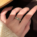 18K Gold Plated Zircon Flower Open Ring For Women view 4