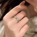 18K Gold Plated Zircon Flower Open Ring For Women view 2