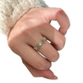 18K Gold Plated Zircon Flower Open Ring For Women view 5