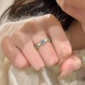 18K Gold Plated Zircon Flower Open Ring For Women view 1