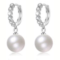 Light Luxury Faux Pearl Geometric Earrings For Women, Elegant Premium Style Fashion Jewelry view 1
