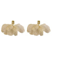 Chic Fabric Mesh Flower Tassel Drop Earrings With Silver Pins view 5