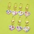 Colorful Printed Heart Evil Eye Keychain Bag Charm view 1