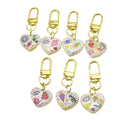 Colorful Printed Heart Evil Eye Keychain Bag Charm view 5