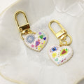 Colorful Printed Heart Evil Eye Keychain Bag Charm view 4