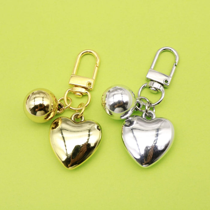 Zinc Alloy Heart Ball Loose Metal Spacer Beads for DIY Jewelry Making