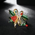 Green Gold Tone Bell Metal Brooch Pin for Jackets and Lapels view 4