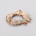 Green Gold Tone Floral Wreath Wreath Metal Brooch Pin 4.6 x 4.4 cm view 5
