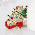 Red Gold Tone Flower Crystal Metal Brooch Pin 5.2 x 2 cm view 3