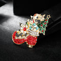Red Gold Tone Flower Crystal Metal Brooch Pin 5.2 x 2 cm view 4