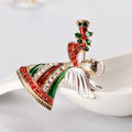 Red Gold Tone Flower Metal Brooch Pin 4.6 x 4.2 cm view 3