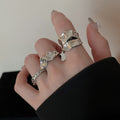 Light Luxury Alloy Irregular Smooth Oval Bean Open Ring For Women Geometric Fashion Index Finger Jewelry view 4