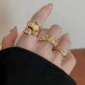 Light Luxury Alloy Irregular Smooth Oval Bean Open Ring For Women Geometric Fashion Index Finger Jewelry view 2