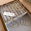Minimalist Copper Round Hoop Earrings With Silver Posts European Style Fashion Jewelry view 1