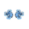 Silver Needle Crystal Flower Stud Earrings With Rhinestone Sweet Fresh Dopamine Style view 5