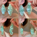 Round Shell Tassel Drop Earrings With Silver Pin Beach Vacation Geometric Jewelry view 1