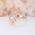 Silver And Rose Gold-Tone Floral Crystal Cluster Ring view 2