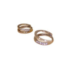 Minimalist Copper Zircon Round Geometric Huggie Earrings Light Luxury Fashion Jewelry view 5