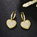 Heart Dangle Earrings For Women, Micro Pave Zircon Sparkling Light Luxury Princess Jewelry view 2