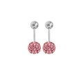 Korean Geometric Double Ball Stainless Steel Rhinestone Studs Elegant Minimalist Daily Fashion Earrings view 5