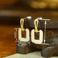 Minimalist Geometric Hollow Square Earrings, Micro Paved Zircon Elegant Women's Jewelry view 4