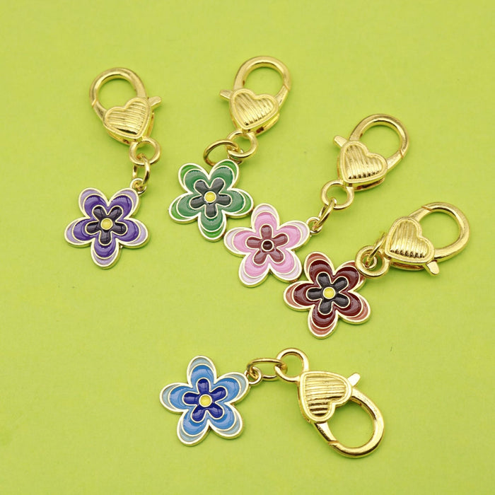 Alloy Purple Cherry Blossom Keychain DIY Accessory