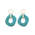 Chic Acrylic Irregular Oval Geometric Stud Earrings For Women Minimalist Fashion Jewelry view 5