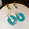 Chic Acrylic Irregular Oval Geometric Stud Earrings For Women Minimalist Fashion Jewelry view 2