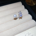 Zircon Bowknot Pearl Open Ring Fashion Jewelry For Women view 4