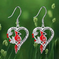 Parrot Jewelry Set With Painted Oil Engraved Heart Design, Trendy Niche Accessory Set view 3