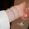Copper Zircon Mesh Round Geometric Bangle For Women Light Luxury European Style Jewelry view 1