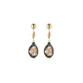 Elegant New Chinese Irregular Teardrop Enamel Pearl Inlaid Gold Alloy Long Dangle Stud Earrings view 5