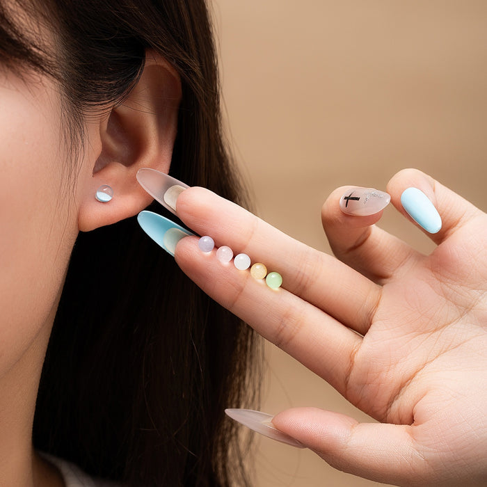 Summer Dopamine Pastel Crystal Candy Bean Small Cute Minimalist Stud Set For Women Earrings