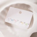 Summer Dopamine Pastel Crystal Candy Bean Small Cute Minimalist Stud Set For Women Earrings view 3