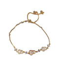 18K Gold Plated Zircon Faux Pearl Gourd Bangle, New Chinese Retro Light Luxury Jewelry view 5