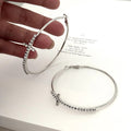Alloy English Letter Rhinestone Round Hoop Earrings Minimalist European Style Light Luxury Jewelry view 2