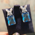 Women'S Square Geometric Butterfly Stud Earrings Fashion Elegant Light Luxury Ear Jewelry view 3