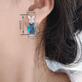 Women'S Square Geometric Butterfly Stud Earrings Fashion Elegant Light Luxury Ear Jewelry view 4