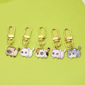Metal Cartoon Kitten Pom Pom Keychain Bag Charm Gift view 1