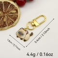 Metal Cartoon Kitten Pom Pom Keychain Bag Charm Gift view 2